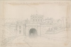 La entrada oeste del túnel del canal de Regent y la nueva White Conduit Street, Islington