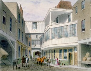 Vista de la taberna Cross Keys, Wood Street, Ciudad de Londres, c. 1850 de Thomas Hosmer Shepherd
