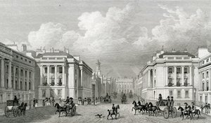 Waterloo Place y parte de Regent Street, pub.1828 de Thomas Hosmer Shepherd