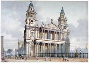 Fachada oeste de la Catedral de San Pablo, Ciudad de Londres, 1814