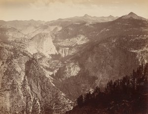 [El valle de Yosemite desde arriba] / [Yowiye y Piwyack. Vernal y Nevada Fall. Valle de Yosemite desde Glacier Point] de Thomas Houseworth and Company