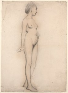 Niña desnuda de pie