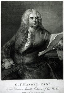 George Frederick Handel (1685-1759), grabado por William Bromley (1769-1842), para la edición del Doctor Arnold de sus (Handel) obras, pub. 1789 de Thomas Hudson