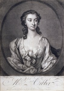 Retrato de la Sra. Cibber (1714-66), actriz y cantante, grabado por John Faber, 1746 de Thomas Hudson