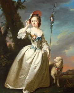 Retrato de una joven como pastora (óleo sobre lienzo)