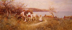 Alimentando a los terneros de Thomas James Lloyd