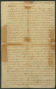 Borrador de la Declaración de Independencia, 4 de julio de 1776 de Thomas Jefferson