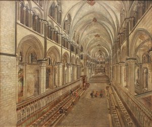 El patio de la catedral de Canterbury, mirando al este