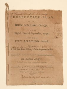 Un plan proyectivo de la batalla que se libró cerca del lago George. Texto (parte B) de Samuel Blodgett