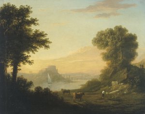 Paisaje clásico con un río de Thomas Jones
