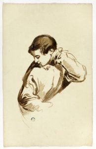 Niño Girando de Lado, Medio Cuerpo de Thomas Jones Barker