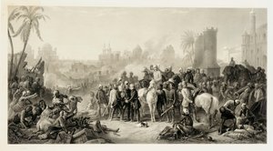 El alivio de Lucknow, y el encuentro triunfal de Havelock, Outram y Sir Colin Campbell, 1862 de Thomas Jones Barker