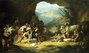 El Estudio de Salvator Rosa en las Montañas de los Abruzos de Thomas Jones Barker