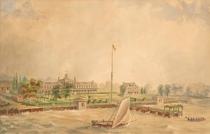 La cuarentena del Lazareto, c.1860 (acuarela sobre papel) de Thomas L. Cernea