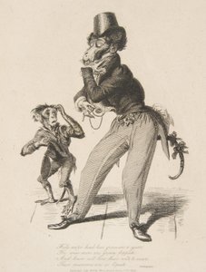 Mono elegante, de Monkey-ana, o Hombres en miniatura, julio de 1828 de Thomas Landseer