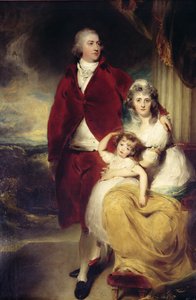 Henry, 10º Conde y 1er Marqués de Exeter, su esposa Sarah y su hija Lady Sophia Cecil de Thomas Lawrence