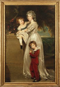 Retrato de la Sra. Annesley de cuerpo entero, con un vestido blanco y sus dos hijos de Thomas Lawrence