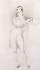 Retrato de Sir Francis Burdett, Bart, pequeño de cuerpo entero, de pie junto a una chimenea, c.1796 de Thomas Lawrence