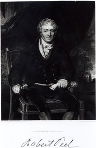 Retrato de Sir Robert Peel (1788-1850), grabado por H. Robinson de Thomas Lawrence