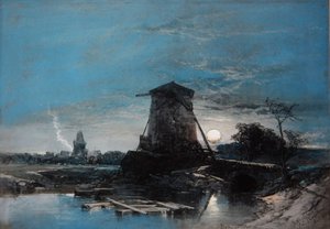 Paisaje Holandés a la Luz de la Luna