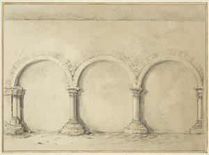 Arcos y columnas en las instalaciones de Mereweather entre Nicholas Street y Corn Street de Thomas Leeson the Elder Rowbotham