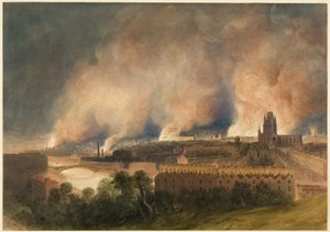 Bristol visto desde Pile Hill, la noche del 30 de octubre de Thomas Leeson the Elder Rowbotham