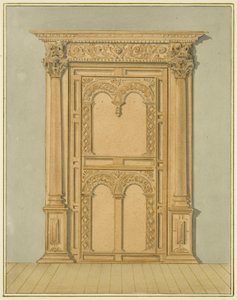 Puerta de roble tallada, 6 Calle Redcliffe de Thomas Leeson the Elder Rowbotham