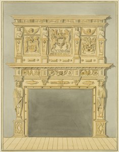 Chimenea en la casa junto a la Parte Trasera de San James, fechada en 1677 de Thomas Leeson the Elder Rowbotham