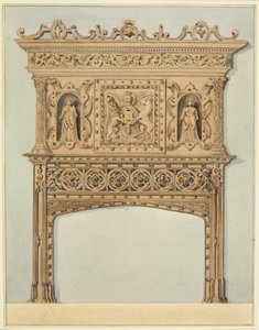 Chimenea en la Gran Sala de la Casa de la Moneda, ahora Hospital de St Peter de Thomas Leeson the Elder Rowbotham