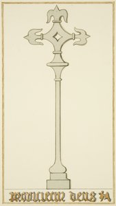 Cruz en la antigua lápida en la Cripta de la Iglesia de St John de Thomas Leeson the Elder Rowbotham