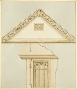 Puerta y tablas de barcaza en la Casa de Robert Adams de Thomas Leeson the Elder Rowbotham
