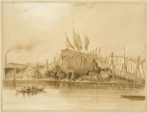 Muelle de Wapping Oriental, lanzamiento del "Avon", 1826