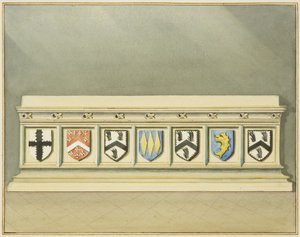 Escudos Heráldicos en la Tumba de Walter Frampton en la Iglesia de St John de Thomas Leeson the Elder Rowbotham