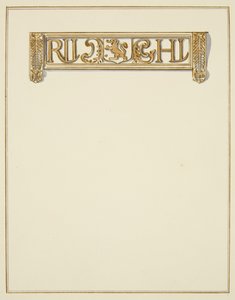 Iniciales sobre la puerta corintia en Temple Street de Thomas Leeson the Elder Rowbotham