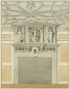 Interior con chimenea de la casa del sacristán, Whitson Court de Thomas Leeson the Elder Rowbotham
