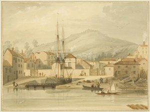 Muelle de Limekiln, Hotwell Road, con el bergantín 
