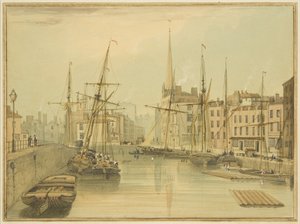 Mirando hacia Stone Bridge (Puente de Giles) de Thomas Leeson the Elder Rowbotham