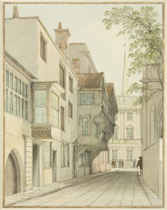 Mirando hacia arriba en Small Street hacia el Exchange de Thomas Leeson the Elder Rowbotham
