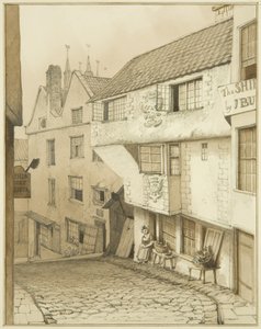 Extremo inferior de Steep Street, con casa de Thomas Leeson the Elder Rowbotham
