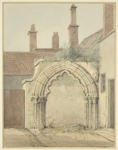 Antigua puerta de la Casa Prebendal desde los claustros de la Catedral de Bristol de Thomas Leeson the Elder Rowbotham