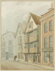 Casas antiguas frente al Salón de los Comerciantes de Thomas Leeson the Elder Rowbotham