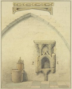 Piscina, friso y enjutas en el patio de 131 Temple Street
