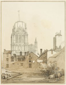 Iglesia de Redcliffe y parte de Redcliffe Hill con la Torre de Tiro de Thomas Leeson the Elder Rowbotham