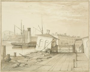 Hundimiento de la Casa de Peaje, en el Puente de Prince Street, 1828