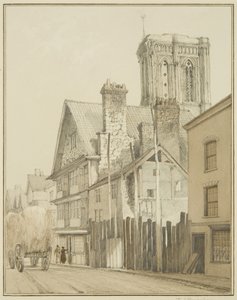 Temple Street, mostrando la torre de Temple Church de Thomas Leeson the Elder Rowbotham