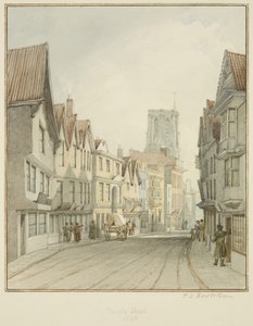 Temple Street, mostrando la torre de la Iglesia del Templo de Thomas Leeson the Elder Rowbotham