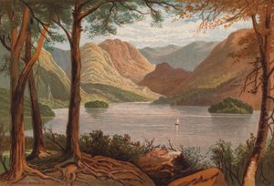 Los lagos ingleses, Derwentwater (litografia en color)