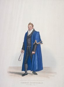 Concejal común de la Ciudad de Londres, William John Reeves, con traje cívico, 1825