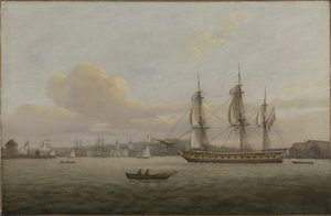 HMS "Pomone" frente a Greenwich de Thomas Luny