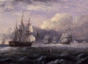 Navegando con una Brisa Fuerte - North Foreland, Costa de Kent de Thomas Luny